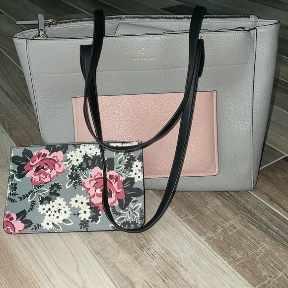 Nanette Lepore Handbags - Nanette Lepore pink and gray, beautiful handbag so many pockets!